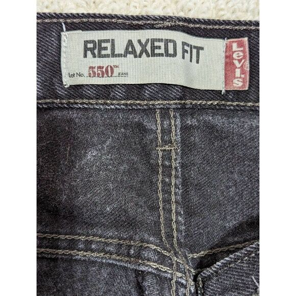 Levi's Men's Black Wash Mid-Rise Straight-Leg 505 Jeans Size 40/30 - Picture 2 of 5